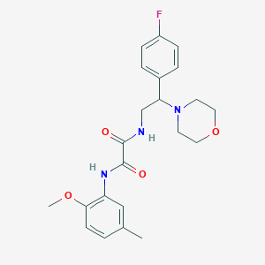 molecular formula C22H26FN3O4 B2576777 N1-(2-(4-fluorophenyl)-2-morpholinoethyl)-N2-(2-methoxy-5-methylphenyl)oxalamide CAS No. 942012-55-7