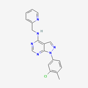 molecular formula C18H15ClN6 B2576783 [1-(3-Chloro-4-methylphenyl)pyrazolo[4,5-e]pyrimidin-4-yl](2-pyridylmethyl)ami ne CAS No. 890895-70-2