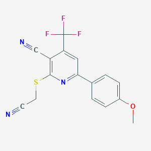 2-[(Cyanomethyl)sulfanyl]-6-(4-methoxyphenyl)-4-(trifluoromethyl)pyridine-3-carbonitrile