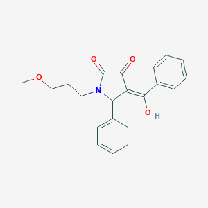 (4E)-4-[hydroxy(phenyl)methylidene]-1-(3-methoxypropyl)-5-phenylpyrrolidine-2,3-dione