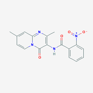 molecular formula C17H14N4O4 B2576822 N-(2,8-二甲基-4-氧代-4H-吡啶并[1,2-a]嘧啶-3-基)-2-硝基苯甲酰胺 CAS No. 897616-89-6