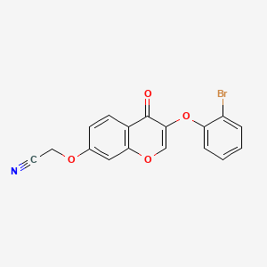 molecular formula C17H10BrNO4 B2576833 2-((3-(2-溴苯氧基)-4-氧代-4H-色烯-7-基)氧基)乙腈 CAS No. 786662-41-7