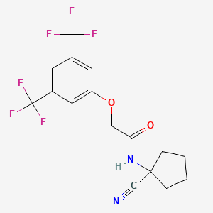 molecular formula C16H14F6N2O2 B2576844 2-[3,5-bis(trifluoromethyl)phenoxy]-N-(1-cyanocyclopentyl)acetamide CAS No. 1004050-82-1