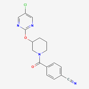 molecular formula C17H15ClN4O2 B2576847 4-(3-((5-氯嘧啶-2-基)氧代)哌啶-1-羰基)苯甲腈 CAS No. 2034499-18-6