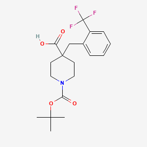 molecular formula C19H24F3NO4 B2576848 1-(tert-Butoxycarbonyl)-4-[2-(trifluoromethyl)benzyl]piperidine-4-carboxylic aci CAS No. 1185076-12-3