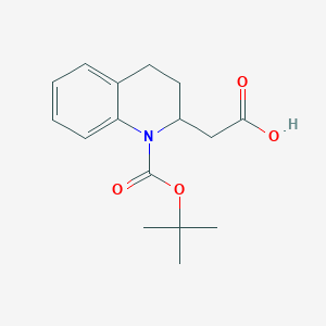 molecular formula C16H21NO4 B2576858 2-(1-(tert-Butoxycarbonyl)-1,2,3,4-tetrahydroquinolin-2-yl)acetic acid CAS No. 683220-35-1