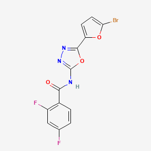 molecular formula C13H6BrF2N3O3 B2576910 N-(5-(5-bromofuran-2-yl)-1,3,4-oxadiazol-2-yl)-2,4-difluorobenzamide CAS No. 1170596-85-6