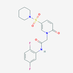 molecular formula C18H19F2N3O4S B2576935 N-(2,5-二氟苯基)-2-[2-氧代-5-(哌啶-1-磺酰基)吡啶-1(2H)-基]乙酰胺 CAS No. 1251608-21-5