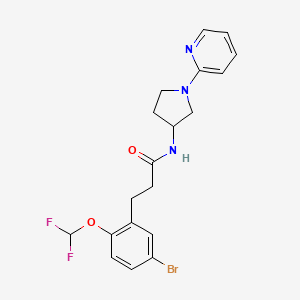 molecular formula C19H20BrF2N3O2 B2576938 3-(5-溴-2-(二氟甲氧基)苯基)-N-(1-(吡啶-2-基)吡咯烷-3-基)丙酰胺 CAS No. 1795193-73-5