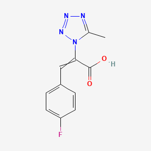 molecular formula C11H9FN4O2 B2576943 3-(4-fluorophenyl)-2-(5-methyl-1H-tetrazol-1-yl)acrylic acid CAS No. 501908-90-3