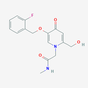 molecular formula C16H17FN2O4 B2576951 2-(5-((2-fluorobenzyl)oxy)-2-(hydroxymethyl)-4-oxopyridin-1(4H)-yl)-N-methylacetamide CAS No. 946254-75-7