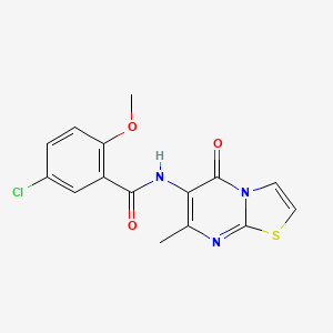 molecular formula C15H12ClN3O3S B2576953 5-氯-2-甲氧基-N-(7-甲基-5-氧代-5H-噻唑并[3,2-a]嘧啶-6-基)苯甲酰胺 CAS No. 941924-93-2