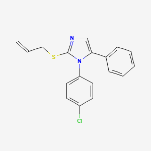 molecular formula C18H15ClN2S B2576955 2-(allylthio)-1-(4-chlorophenyl)-5-phenyl-1H-imidazole CAS No. 1226458-02-1