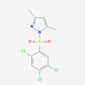 molecular formula C11H9Cl3N2O2S B257696 3,5-dimethyl-1-((2,4,5-trichlorophenyl)sulfonyl)-1H-pyrazole 