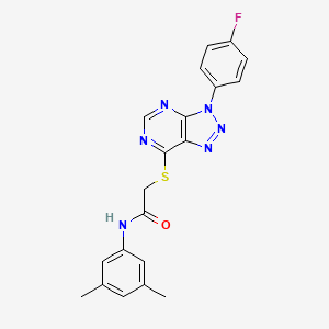 molecular formula C20H17FN6OS B2576963 N-(3,5-dimethylphenyl)-2-[3-(4-fluorophenyl)triazolo[4,5-d]pyrimidin-7-yl]sulfanylacetamide CAS No. 863459-92-1