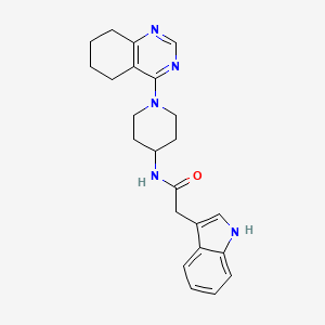 molecular formula C23H27N5O B2576970 2-(1H-indol-3-yl)-N-(1-(5,6,7,8-tetrahydroquinazolin-4-yl)piperidin-4-yl)acetamide CAS No. 1903849-75-1