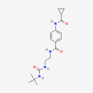 N-(2-(3-(tert-butyl)ureido)ethyl)-4-(cyclopropanecarboxamido)benzamide