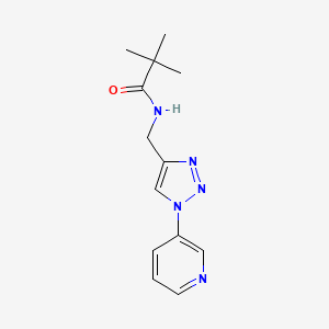 molecular formula C13H17N5O B2576975 N-((1-(吡啶-3-基)-1H-1,2,3-三唑-4-基)甲基)叔丁酰胺 CAS No. 2034337-42-1