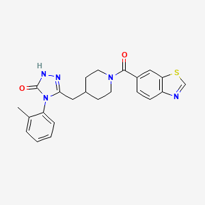 molecular formula C23H23N5O2S B2576985 3-((1-(苯并[d]噻唑-6-羰基)哌啶-4-基)甲基)-4-(邻甲苯基)-1H-1,2,4-三唑-5(4H)-酮 CAS No. 2034436-62-7