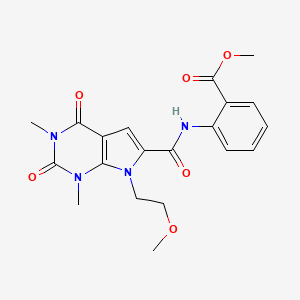 molecular formula C20H22N4O6 B2576998 2-(7-(2-méthoxyéthyl)-1,3-diméthyl-2,4-dioxo-2,3,4,7-tétrahydro-1H-pyrrolo[2,3-d]pyrimidine-6-carboxamido)benzoate de méthyle CAS No. 1021133-74-3