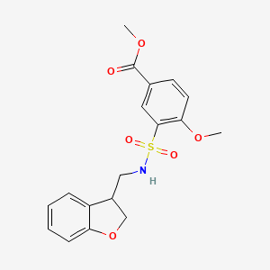 molecular formula C18H19NO6S B2577002 3-{[(2,3-二氢-1-苯并呋喃-3-基)甲基]磺酰氨基}-4-甲氧基苯甲酸甲酯 CAS No. 2097893-51-9