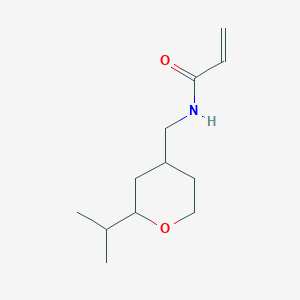 molecular formula C12H21NO2 B2577012 N-[(2-Propan-2-yloxan-4-yl)methyl]prop-2-enamide CAS No. 2305474-39-7