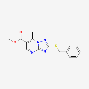 molecular formula C15H14N4O2S B2577014 2-(苄硫基)-7-甲基[1,2,4]三唑并[1,5-a]嘧啶-6-羧酸甲酯 CAS No. 907971-20-4