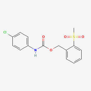 molecular formula C15H14ClNO4S B2577016 2-(甲基磺酰基)苄基N-(4-氯苯基)氨基甲酸酯 CAS No. 338968-15-3