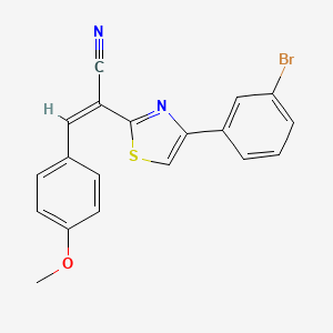 molecular formula C19H13BrN2OS B2577027 (2Z)-2-[4-(3-bromophenyl)-1,3-thiazol-2-yl]-3-(4-methoxyphenyl)prop-2-enenitrile CAS No. 476669-11-1