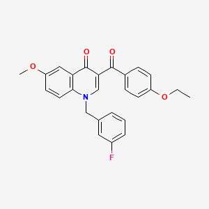 molecular formula C26H22FNO4 B2577028 3-(4-乙氧基苯甲酰)-1-(3-氟苄基)-6-甲氧基喹啉-4(1H)-酮 CAS No. 872198-14-6