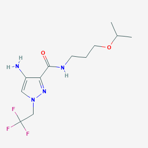 molecular formula C12H19F3N4O2 B2577030 4-Amino-N-(3-isopropoxypropyl)-1-(2,2,2-trifluoroethyl)-1H-pyrazole-3-carboxamide CAS No. 2101197-54-8