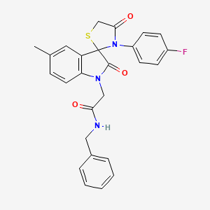N-benzyl-2-(3'-(4-fluorophenyl)-5-methyl-2,4'-dioxospiro[indoline-3,2'-thiazolidin]-1-yl)acetamide