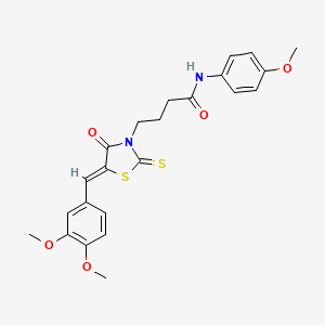 (Z)-4-(5-(3,4-dimethoxybenzylidene)-4-oxo-2-thioxothiazolidin-3-yl)-N-(4-methoxyphenyl)butanamide