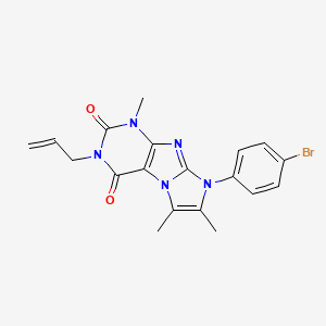 molecular formula C19H18BrN5O2 B2577051 3-烯丙基-8-(4-溴苯基)-1,6,7-三甲基-1H-咪唑并[2,1-f]嘌呤-2,4(3H,8H)-二酮 CAS No. 887459-66-7