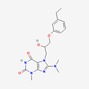 molecular formula C19H25N5O4 B2577066 8-(dimethylamino)-7-(3-(3-ethylphenoxy)-2-hydroxypropyl)-3-methyl-1H-purine-2,6(3H,7H)-dione CAS No. 919017-95-1