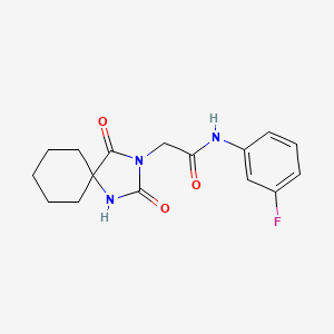 2-(2,4-dioxo-1,3-diazaspiro[4.5]dec-3-yl)-N-(3-fluorophenyl)acetamide