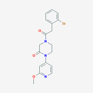 molecular formula C18H18BrN3O3 B2577082 4-[2-(2-Bromophenyl)acetyl]-1-(2-methoxypyridin-4-yl)piperazin-2-one CAS No. 2380141-58-0
