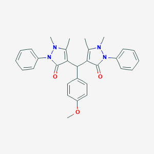 4-[(1,5-dimethyl-3-oxo-2-phenyl-2,3-dihydro-1H-pyrazol-4-yl)(4-methoxyphenyl)methyl]-1,5-dimethyl-2-phenyl-1,2-dihydro-3H-pyrazol-3-one