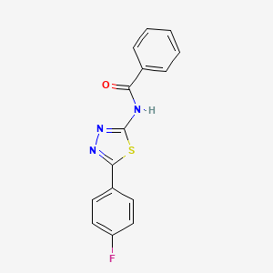 molecular formula C15H10FN3OS B2577092 N-[5-(4-氟苯基)-1,3,4-噻二唑-2-基]苯甲酰胺 CAS No. 391226-17-8