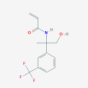 molecular formula C13H14F3NO2 B2577099 N-{1-hydroxy-2-[3-(trifluoromethyl)phenyl]propan-2-yl}prop-2-enamide CAS No. 2094669-77-7