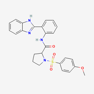 molecular formula C25H24N4O4S B2577101 N-(2-(1H-benzo[d]imidazol-2-yl)phenyl)-1-((4-methoxyphenyl)sulfonyl)pyrrolidine-2-carboxamide CAS No. 1048643-40-8