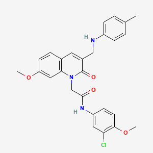 N-(3-chloro-4-methoxyphenyl)-2-(7-methoxy-2-oxo-3-((p-tolylamino)methyl)quinolin-1(2H)-yl)acetamide