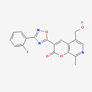 3-(3-(2-fluorophenyl)-1,2,4-oxadiazol-5-yl)-5-(hydroxymethyl)-8-methyl-2H-pyrano[2,3-c]pyridin-2-one