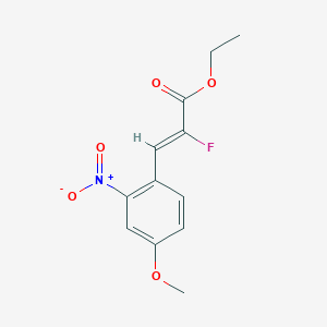 molecular formula C12H12FNO5 B2577110 Ethyl (Z)-2-fluoro-3-(4-methoxy-2-nitrophenyl)prop-2-enoate CAS No. 2445816-10-2