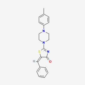 molecular formula C21H21N3OS B2577114 (E)-5-benzylidène-2-(4-(p-tolyl)pipérazin-1-yl)thiazol-4(5H)-one CAS No. 374920-46-4