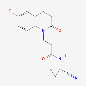 molecular formula C16H16FN3O2 B2577118 N-(1-氰基环丙基)-3-(6-氟-2-氧代-3,4-二氢喹啉-1-YL)丙酰胺 CAS No. 1436064-39-9