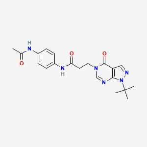 molecular formula C20H24N6O3 B2577121 N-(4-acetamidophenyl)-3-(1-(tert-butyl)-4-oxo-1H-pyrazolo[3,4-d]pyrimidin-5(4H)-yl)propanamide CAS No. 946234-71-5