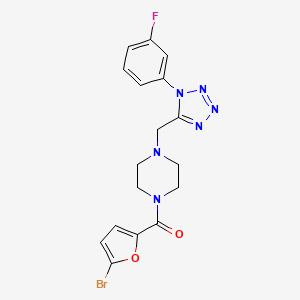(5-bromofuran-2-yl)(4-((1-(3-fluorophenyl)-1H-tetrazol-5-yl)methyl)piperazin-1-yl)methanone