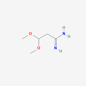 molecular formula C5H12N2O2 B2577125 3,3-Dimethoxypropanimidamide CAS No. 885965-53-7