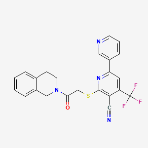 2-[2-(3,4-dihydro-1H-isoquinolin-2-yl)-2-oxoethyl]sulfanyl-6-pyridin-3-yl-4-(trifluoromethyl)pyridine-3-carbonitrile